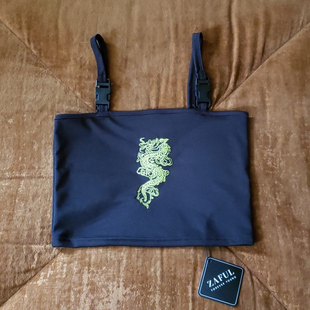 Zaful release buckle crop top